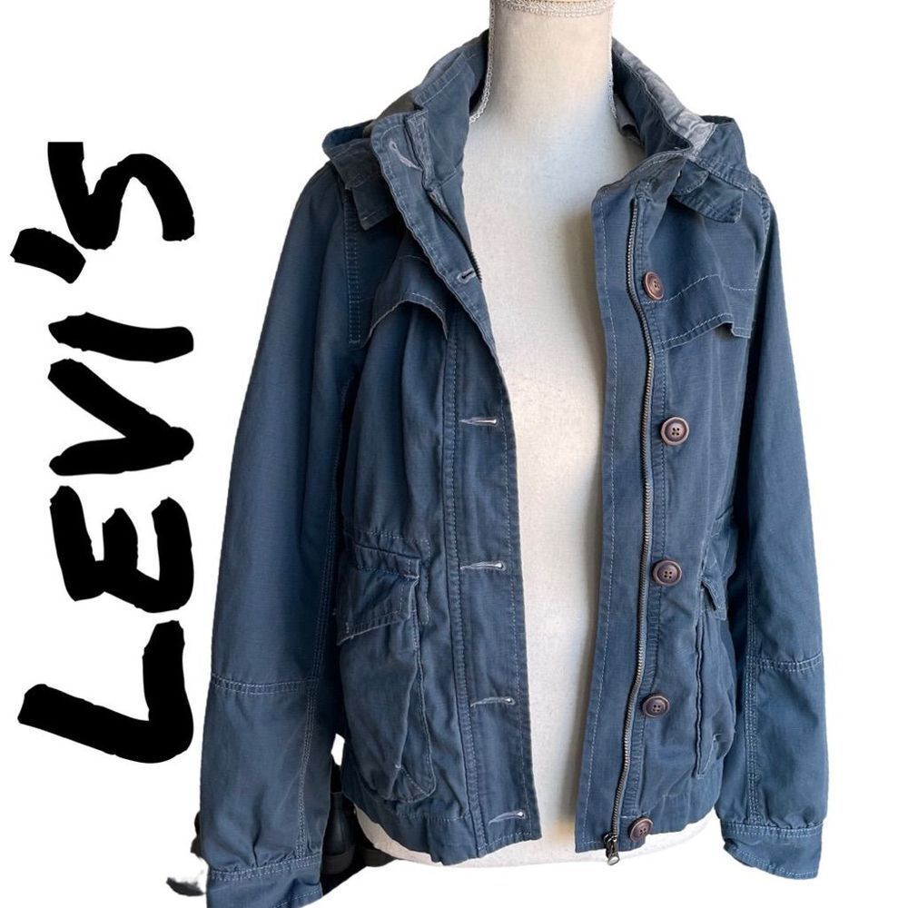 LEVIS Canvas denim jacket w/removable hood, Size small